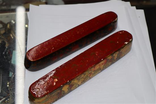 Two lacquer scribes boxes